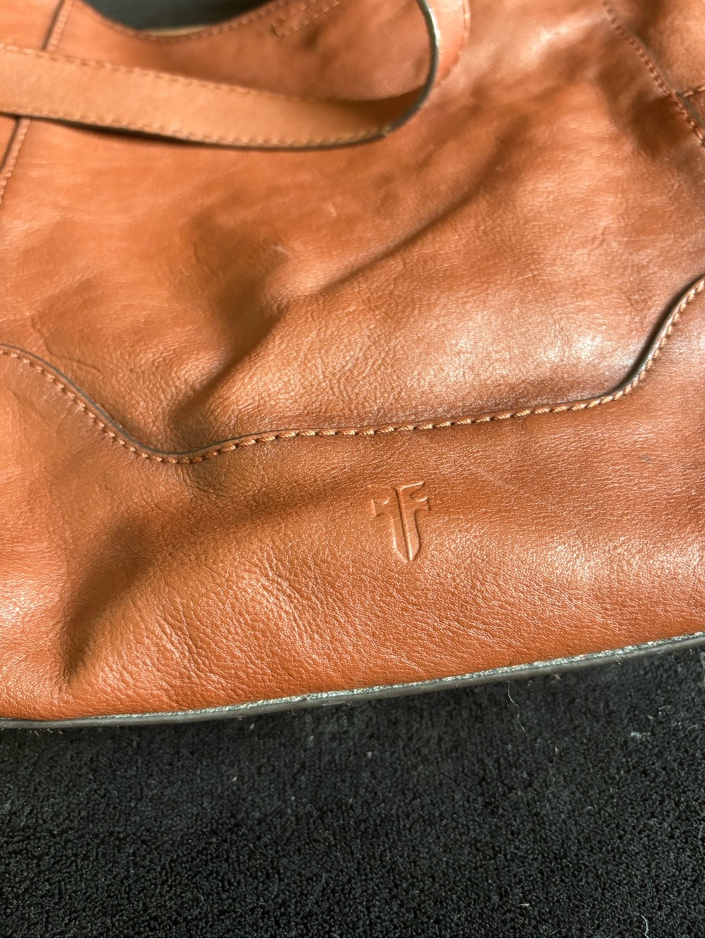 Frye Leather Shoulder Bag in Warm Tan - Picture 2 of 2